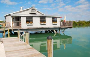 over the water dining at North Captiva